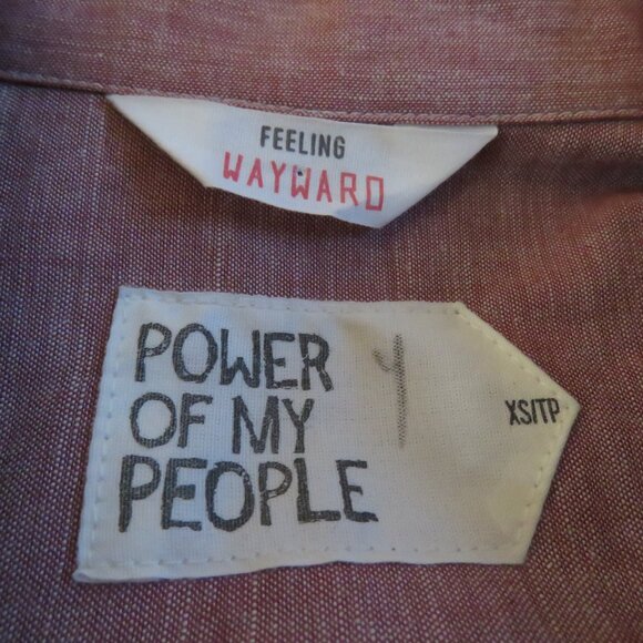 POWER OF MY PEOPLE The Wayward Fit Feeling 100% Cotton Shirt Dusky Red Pink XS - Picture 13 of 14
